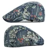 Hat de béret de style ethnique pour femmes hommes imprimées mouches plates plates plates mâles mâles avant-gardison lavé de jean visière fishbone newsboy cap j220722