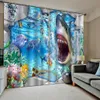 Dolphin 3D cortina janela blackout cortinas para sala de estar quarto escurecer