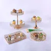 Other Bakeware Gold 4-8pcs Electroplate Metal Cake Stand Set Display Wedding Birthday Party Dessert Cupcake Plate RackOther