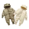 Automne Hiver Bébé Vêtements Doublure De Fourrure Enfant Garçon Fille Barboteuses Ours Costume Coton Épais Velours Combinaisons 3-24 M Bébé Chaud Tenue J220718