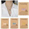 Beauté Papillon Pendentif Colliers pour Femmes Fille Cadeau Spécial pour Mère Fille Fine Chaîne Sautoirs Amitié Bijoux 5 Couleurs