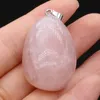Pendant Necklaces Natural Stone Gem Rose Quartz Handmade Crafts DIY Charm Necklace Jewelry Accessories Exquisite Gift Making For Woman Gord2