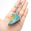 3D-Basketball-Schlüsselanhänger, stereoskopischer Sneaker-Schlüsselanhänger, Regenbogenfarben, Schuhform, Schlüsselanhänger, Taschenanhänger, Top-Qualität