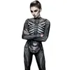 Themakostuum Halloween Skeleton Gedrukt Bodysuit Cosplay Kostuums Suit Dames Jumpsuit Disfraz Mujer