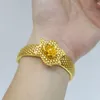 Bangle Ethiopian 24k Bracelet Set Gold Flowers Africa Middle East Jewelry Dubai Cuff Ladies Girls Wedding Party GiftsBangle Inte22