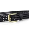 Ceintures en cuir véritable tressé ceinture homme mode hommes luxe ceinture mâle qualité fendu couche peau de vache pour jean marron