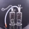 Partihandel mini 10 mm rökning spiral färgglada vatten dab oljerigg bongs rör med glas tobakskål och silikonstråslang