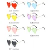 Dripping Heart Shaped Sunglasses For Women Heart Glasses Trendy Eyeglasses Party Funny Colorful Rimless Cut-Edge Eyewear