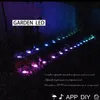 RBG LOWN ضوء سلسلة ضوء 15LED الموسيقى مزامنة بلوتوث التطبيق التحكم 12 فولت 10 متر للمناظر الطبيعية حديقة ساحة الديكور الإضاءة في الهواء الطلق