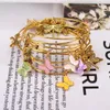 Brazalete de 5 uds., conjunto de pulsera de Color dorado, brazaletes de alambre ajustables para mujer, joyería de moda, brazaletes con dijes, regalo C0426386934