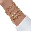 4pcs New Fashion Link Chain Bracelets Women Girls Personality 18k Gold Star Heart Chains Bracelet Jewelry Wholesale