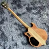 Özel ALEM Bisburst Maple Top 4 String Boyun Vücut Bas Gitar Ebony Klavye