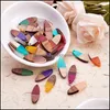 100pcs harts Wood Pendants Charms Naturlig blandad färg Rec Runda för smycken Göra DIY Armband Halsband Örhänge Drop Leverans 2021 Resultat