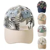 Casquettes de baseball Femmes Hommes Été Bohème Coton Baseball Coloré Feuilles Tropicales Imprimé Floral Crème Solaire En Plein Air Plage Papa Goutte