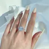 Bague de créateur de mode 925 bagues de mariage en argent sterling clair 5A zircon cubique coeur goutte d'eau ovale diamant bague d'amour bijoux pour femme fiançailles avec boîte