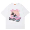 Harajuku Men T-shirts Hip Hop Vintage Palm Car Graphic Spring 100% Cotton Oversized T Shirt for Men Streetwear Male T Shirt 220812