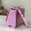 5a Borse a tracolla da donna sfumatura rosa viola colore sole estivo borsa a tracolla borsa interna in pelle fiore borsa di lusso quadrata Fl242I