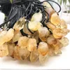 Ruwe natuurlijke gele kristal Druzy hanger ketting energie steen genezing meditatie yoga cadeau touw ketting voor vrouwen mannen groothandel