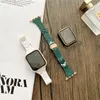 Apple Watch 시리즈를위한 강화 유리 범퍼 케이스가있는 아크릴 밴드 스트랩 팔찌 7 6 5 4 SE WWATH 40mm 44mm 45mm
