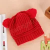 Cappello da neonato in tinta unita Cappello da bambina con pompon lavorato a maglia morbido Cappellino da berretto per bambini autunno inverno caldo