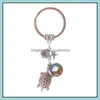 Key Rings Jewelry Fashion Drusy Druzy Keychain Mermaid Tortoise Starfish Fish Scale Charms For Women Drop Delivery 2021 S6Ijo