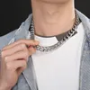 Lourd 15mm 24 pouces argent grand acier inoxydable cubain gourmette lien chaîne collier pour hommes Hip-Hop bijoux