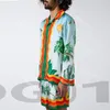 Casablanca 23ss Designer Shirts Butterfly Rabbit Rainbow Flower Male and Female Hawaiian Long Sleeve Shirt Casablanc Button Up Sets