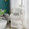 Rideau Tentures Blanc Broderie Fleur Fenêtre Screening Pour Salon Style Européen Sheer Voile Chambre Cuisine BlindCurtain