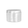 Tomtransparent Pet Eye Cream Bottle Vit Svart Klar Plastlock Kosmetiska Förpackningsbehållare Candy Pots Plasthår Vaxburkar Aluminium Cap 300ml 400ml 500ml