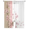 Gardin draperar persika blommor kronblad lämnar blommor tyll ren fönster gardiner för vardagsrum sovrummet moderna voile organza drapescurta