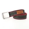 Belts High-quality Ethnic Striped Belt Men And Women Alloy Wear-resistant Quick Release Buckle Fashion Leather Tail Casual