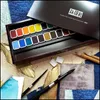 Japan Original Holbein Color 28 Set Solid Watercolor Paint Art Supplies Gift Sets Drop Delivery 2021 Gifts Baby Kids Maternity Wdgnd