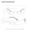 Mode solglasögon ramar 518 minne titan rimlösa kvinnor eller män glasögon varumärkesdesigner myopia optisk recept glasögon ramfashio