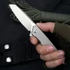 J118 poignée en alliage de titane D2 lame en acier couteau pliant de poche couteaux de surface de ponçage pour le camping en plein air randonnée chasse