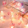 Cadenas LED Pink Flaming Lights String Outdoor String 1.6m 10led Battery Operated Fairy para jardín de bodas Decorated Stringsled