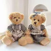 Peça CM Kawaii Casal Teddy Bear Cuddle Dolls Pillow de animal macio para crianças meninas de aniversário Decoração de Natal J220704