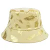 Chapéu de pesca de algodão feminino masculino padrão de penas dobrável panamá balde boné hip hop protetor solar chapéus de pescador presente hcs135