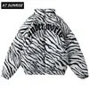 winter mens jacket coats Hip Hop Zipper Thick Jackets Men Fashion Casual zebra printing Embroidered letters streetwear tops 201127