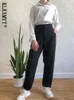 KlkxMYT Woman Pants Chic Mash Office nosze spodnie trafowe dla kobiet vintage wysoki talia mucha żeńska kostka mejr 220815