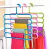 5 Layers Plastic Hangers Trouser Rack Wardrobe Scarf Tie Socks T-shirt Storage Tidy Hanger Home Coat Clothing TidiesTool Racks BH6435 WLY