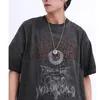 Мужская футболка хип -хоп темная уличная одежда для печати Harajuku Summer Short -Slice Fit Tops Tees tees негабаритный 220601