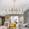 Pendant Lamps Nordic Led Chandelier Atmosphere Home Glass Magic Bean Molecular Creative Simple Modern Living Room Bedroom Dining LampsPendan