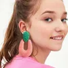 Grande marque géométrique boucles d'oreilles goutte pour femmes bijoux 2022 émail mode balancent boucle d'oreille Brincos cadeaux de noël lustre