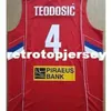 # 4 Milos Teodosic Camiseta Canotta Serbia Eurobasket 2017 Maglia da basket cucita personalizzata Numero Nome Maglie Xs-6xl Gilet Maglie gilet