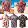 Casual shirts voor heren mannen Hawaiiaanse T-shirt T-shirt Holiday Summer Summer Beach Floral Blouse Tops Quick Drying Leisure Shirt Losse T-Shortmen's