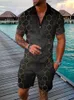 geo plaid print hommes golf survêtements polo natation loisirs été impression chemises vêtements décontractés masculins plus la taille 3xl poloshirt jogger survêtement chemise polos ensemble court