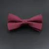 Men Striped Cotton Bowtie Knot Cravat Black Grey Blue Tuxedo Wedding Butterfly Red Groom Party Casual Bow Tie Accessory