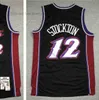 사용자 정의 청소년 키즈 남자 농구 유니폼 32 Karl 12 John Malone Stockton 30 Carlos 7 Pete Arroyo Maravich Retro Jersey