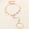 Boungettes de bracelet à chaîne minuscule créative pour femmes chaînes de liaison de couleur or reliant les bracelets de harnais à main Gift de bijoux d'été