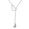 Hanger kettingen zilveren kleur licht luxe zirkon hart drop ketting voor vrouwen mode eenvoudige bruiloft sieraden geschenkspender